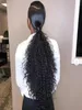 New Arrival Brazilian Human Virgin Remy Ponytails Kinky Curly Ponytail Hair Extensions Clip Ins Natral Black Color 140g one bundle8564174