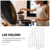 Kök förvaring Multifunktionell potten lockhållare Bakning Organisator Cutting Board Stand pannor slev rack järn för skåpstekning