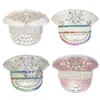 Bérets à paillettes perlées à la main, chapeau de capitaine, cristal scintillant pour mariée, accessoires de mariage, couches incrustées de perles, Costume, livraison directe