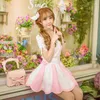 Women's Blouses Princess Sweet Lolita Shirt And Skirt Set Candy Rain Design Summer Soft Sister Embroidery Chiffon Suit C16AB6063