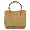 Evening Bags 2X Fashion Straw Summer Women Beach Handbags Female Flap Designer Lady Retro Rattan Handmade Tote Bag(Yellow)
