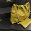 Luxury 22 Women Designer axelväska män satchel quiltad väska äkta läder hobo mode handväska koppling väska tote guldkedja resor crossbody väska dragsko hink