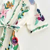 Robes décontractées basiques Robe imprimée en lin par le designer australien 240304
