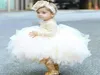 2018 cute baby girl baptism gown christening dress jewel neck long sleeves lace bodice ruffles ball gown skirt toddler pageant dre4720763