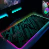 Pads RGB Pc Gamer clavier tapis de souris grand Anime Fullmetal alchimiste tapis de souris LED brillant tapis de souris en caoutchouc ordinateur de jeu Mausepad