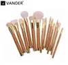 Professional 15pcs Makeup Brushes Set Powder Foundation Eyeshadow Eyeliner Lip Contour Concealer Smudge Brush Tool Khaki New9643113