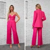 Dames Tweedelige broek 2024 Hoge kwaliteit Bandage Formeel pak Luxe modieus Professioneel Slank Strapless Jumpsuit Tweedelig