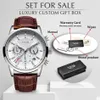 Lige Üst Lüks Moda Deri Kayış Kuvars Erkekler Günlük Tarih İşleri Erkek Kol saatleri Homme Montre Saat Kutusu 210310330B