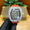 RM11-03 Мужские часы с бриллиантами ETA7750 Автоматический хронограф Механизм 28800 об/ч Сапфировое стекло Роскошные наручные часы Водонепроницаемость 12 цветов