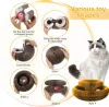 Scratchers Magic Organ Cat Scratch Board Cat Toys With Ball Bell Cat Scratcher Round Corrugated Toys for Cats Grinding Claws Climbing Frame
