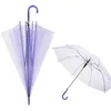 傘は透明な透明な雨傘PVCドームバブルサンシェードロングハンドル
