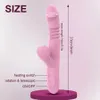 Verwarming Seksspeeltje Dildo Vibrator voor Vrouwen Clitoris Zuigen Stimulatie Gspot Rotatie Telescopische Massage Vrouwelijk Genoegen 240227