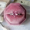 Cluster Rings 2024 Heart Shape Pink Silver Color Cute Fashion Promise Ring For Women Girl Party Gift Finger Items Korean R1707