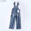 Women's Jeans Autumn and winter womens overalls Jeans European American fashion loose wide leg denim women age-receiving jumpsuit 240304