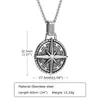 Pendant Necklaces North Star Men Necklace Stainless Steel Compass Mens Jewelry Coin Form Handmade