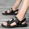 Sandals 2024 Men's Summer Breathable Fashion Soft Anti Slip Driving For Work And Business Dual Purpose Leather Slippers