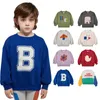 Ins 2023 Korean Childrens Autumn Winter Clothes for Girls Boys Babi Sweaters Kids Sweatshirts Long Sleeve Oneck Cute Tops y240220