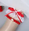 2 peças branco vermelho casamento ligas de noiva para noiva conjunto casamento nupcial perna ligas barato em stock5682734