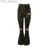 Jeans Jeans Sexy Foro al ginocchio Stretch stretto Camouflage Denim Flare Pantalones De Mujer Bell Bottoms Ropa 240304