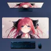 Almofadas Anime Girl Nakano Nino Mousepad Grande Gaming Mouse Pad LockEdge Engrossado Teclado de Computador Mesa Tapete