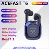 Auriculares para teléfono celular Acefast T6 Auriculares inalámbricos Bluetooth Pantalla LED Auriculares con reducción de ruido TWS Auriculares deportivos para juegos Auriculares coloridos con micrófono YQ240304