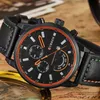 新しいRelogio Masculino Curren Quartz Men Top Brand Luxury Leather Mens Watchesファッションカジュアルスポーツ時計の男性腕時計Y1211C