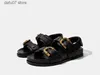 Sandaler 2023 Summer Sandaler för flickor Tjock Sole Plat Platform Sandaler Kvinnor Korean Casual Real Leather Flats Shoes Sandalias Femininash2431