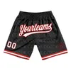 Mäns shorts Custom Black Red White Autentic Basketball 3D Printed Men Name Mumber Quick Torking Beach