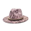 Wide Brim Hats Wool Fedoras Women Autumn Winter Snake Print Chain Panama Jazz Caps Vintage Cowboy Hat Men F1131346z