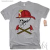 Men's T-Shirts Firefighter Skull T-Shirt - Firefighter Volunteer Skull2019 Newest Letter Print Hip Hop Novelty Tee MenS Brand Clothing Casual L240304