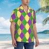 Chemises décontractées pour hommes Chemise à manches courtes Mignon motif Mardi Gras T-shirts Polo Tops