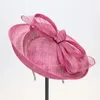 Bérets X4053 accessoires de cheveux de mode chapeaux de mariage en lin femmes coiffes élégantes chapeau de fascinateur mariée