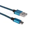 1M 3FT 2M 6FT 3M 10FT Metal Cobre Micro USB Carregador Sincronização de Dados Cabo Trançado Tipo C Cabo de Carregamento para Samsung S23 S24 Android Phone