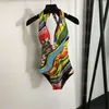 Multicolorido feminino praia sutiã maiô de luxo designer uma peça maiô sexy baixa volta fatos de banho maiôs