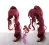 Popüler Prenses Megara Cosplay Wig Meg Uzun Kırmızı Şarap Sentetik Saç Perukları Cosplay7652798