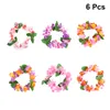 Decorative Flowers 6 Pcs Hanging Decorations Hawaii Floral Headband Props Hawaiian Theme Party Garland Wreath Headpiece Rooms