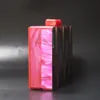 Fuchsia colorful striped acrylic box clutches evening party girl summer beach fashion women shoulder messenger purse hand bags 240223