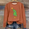 Ethnic Clothing Funny Christmas Trees Printing Shirts For Women Long Sleeve Graphic Pullover Tops Oversized Crewneck Sweatshirts