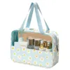 Printed Transparent Makeup Waterproof Spliced Wash Large Capacity Travel Portable Storage Bag 262963