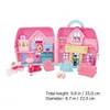 Prinses Huis Opbergdoos Kidstoys Mini Plastic Mal Simulatie Licht Kleine Kinderen DIY Poppenhuizen 240223