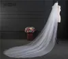 New Arrival White Ivory 3M Bridal Veils Whole Cathedral Long Wedding Accessories oneLayer Cut Ege Simp 2017 Hair Accessory re4764149