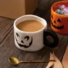 Canecas Copo de Abóbora Cerâmica Caneca de Café Decoração de Halloween Bebendo Óculos Leite para Aniversário Presente de Natal Home Office