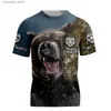 Męskie koszulki Summer Cool Hipster Men T-shirt Piękny wzór polowań niedźwiedzie
