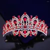 Fermagli per capelli Frontale di lusso Rosa Strass Diademi da sposa Corona Barocco Cristallo Spettacolo Prom Diadema Sposa Fasce Accessori da sposa