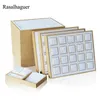 Luxury Gold White Pu Leather Necklace Ringörhängen Holder Jewel Tray Series Jewelry Disply Jewelery Organizer Box 240222