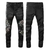 2022SS Nuovo designer europeo e americano Designer hip-hop jeans High Street Fashion Tide Brand Brand Cycling Motorcycle Patch Patch Pants Cleo Fit pantaloni di alta qualità 28-40