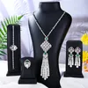 Ketting Oorbellen Set Missvikki Prachtige Luxe Parels Armband Ring Charm DIY Kubieke Zirkoon Party Show Gift Accessoires