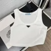 Mulheres Tops Tees Crop Top Moda Camiseta Designer de Luxo Cor Sólida Colete Verão Tops Strap Mulheres Tanque Tees Preto Camisa Branca Roupas Femininas