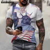 T-shirt da uomo 3D bandiera americana stampata T-shirt Uomo Donna Moda Casual Cool manica corta O-Collo T-shirt Top L240304