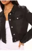 Черно-синяя джинсовая куртка с длинным рукавом для женщин, модное короткое джинсовое пальто, уличная повседневная женская одежда, S-XL, Прямая поставка 240304